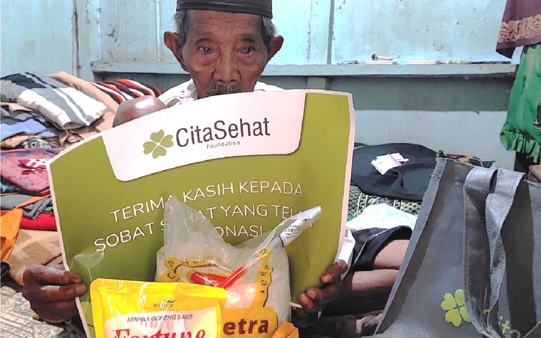 Cita Sehat peduli lansia salurkan sembako untuk Abah Jeje, lansia terlantar di Kota Cimahi