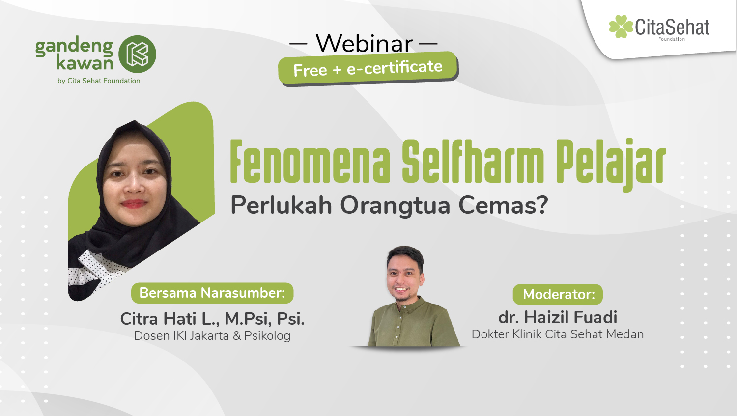 Webinar Gandeng Kawan mengenai kekerasan pada remaja